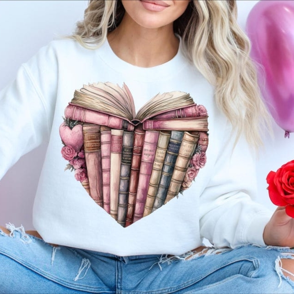 Heart Book Graphic Sweatshirt